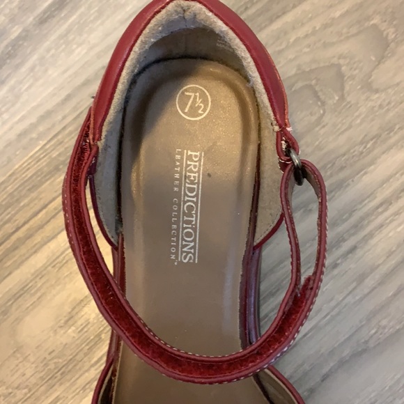 Red / burgundy genuine leather shoes - Picture 5 of 8